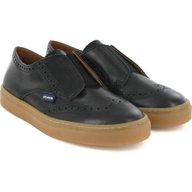 Oxford Tennis Sneaker, Black Leather - Sneakers - 2