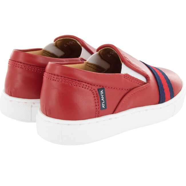 Slip On Sneaker, Red Smooth Leather - Sneakers - 4