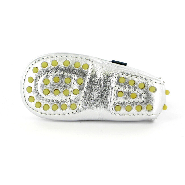Baby Penny Moccasins in Metallic Leather, Silver - Loafers - 6