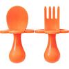 Ergonomic Utensils with Travel Case, Orange - Food Storage - 1 - thumbnail