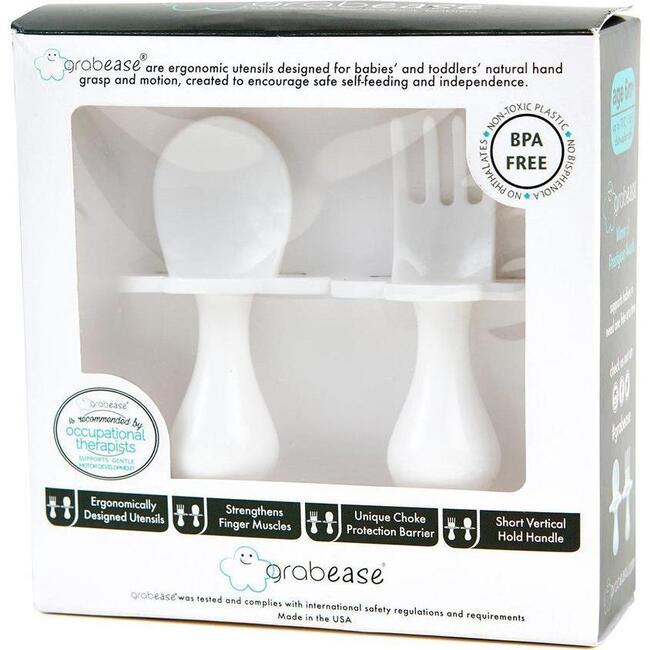 Ergonomic Utensils with Travel Case, White - Food Storage - 5