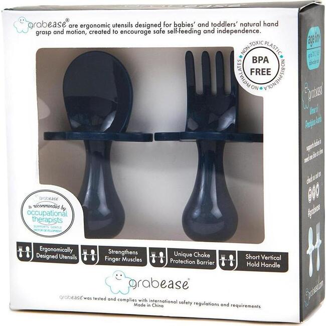 Ergonomic Utensils with Travel Case, Navy - Tableware - 5