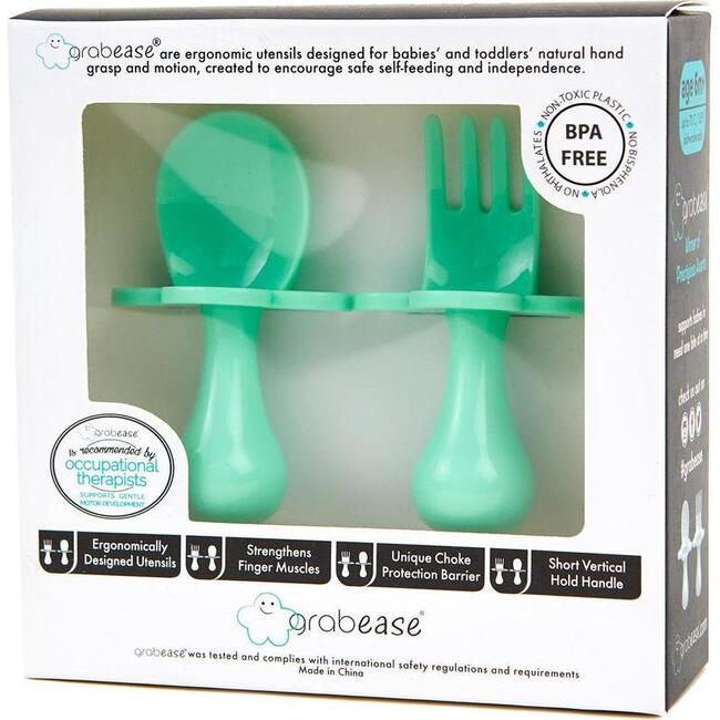 Ergonomic Utensils with Travel Case, Mint - Food Storage - 5