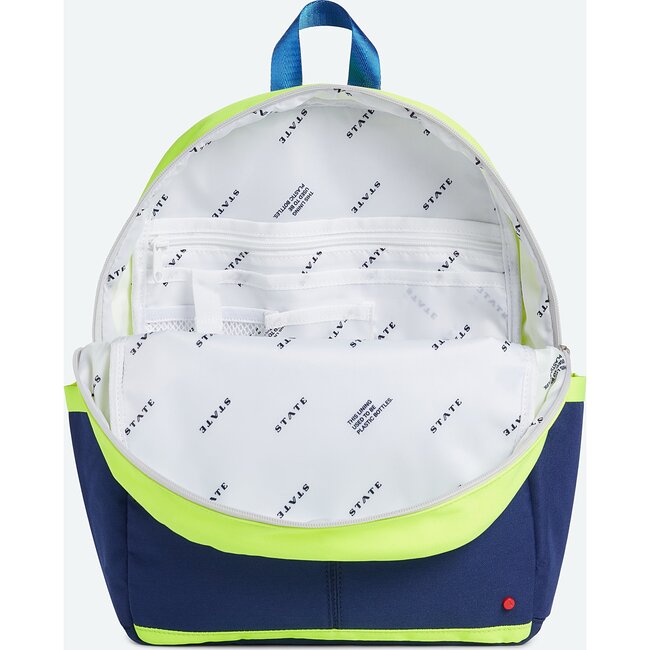 Kane Kids Backpack, Navy and Neon