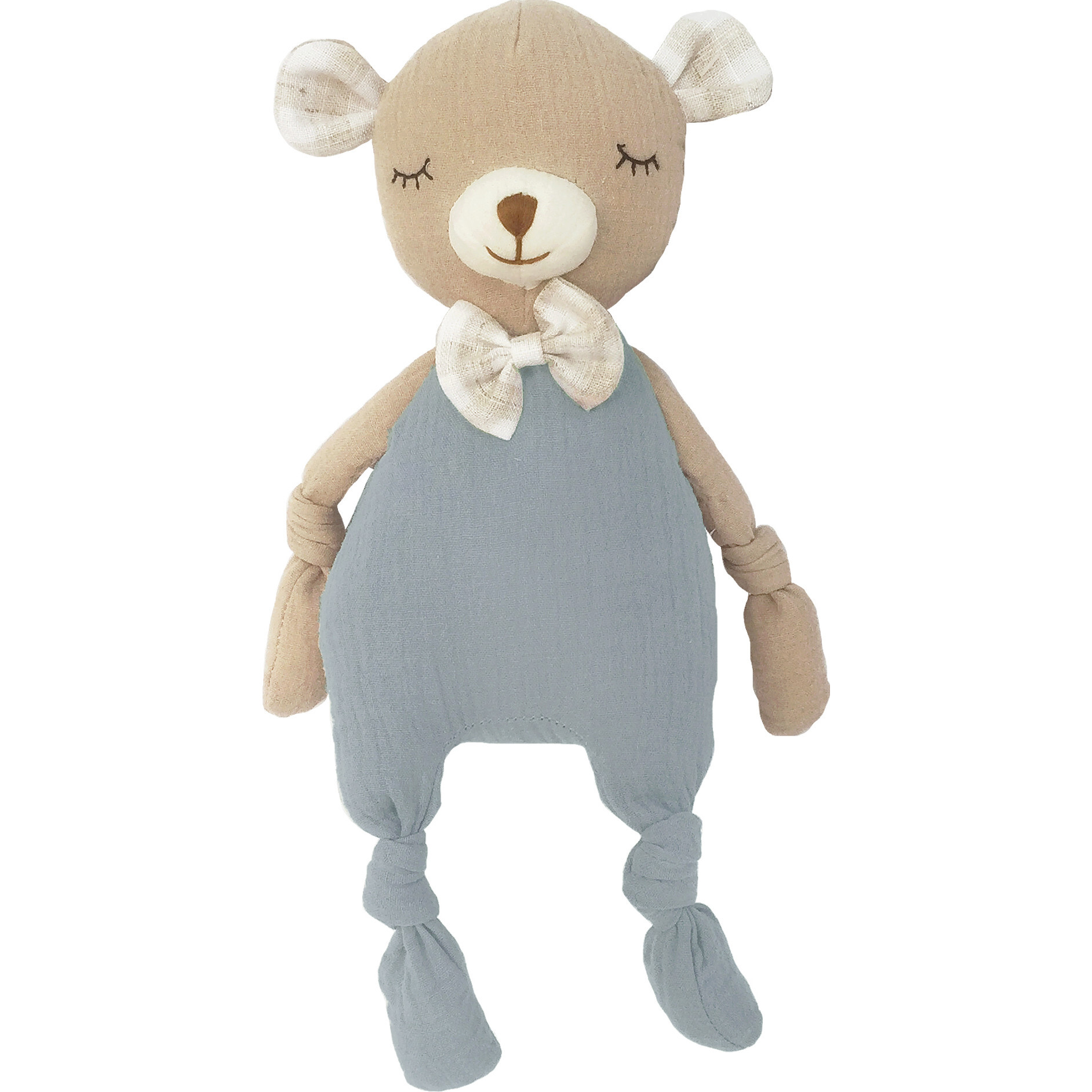Petit Bear Knotted Doll, Blue - Soft Dolls - 1