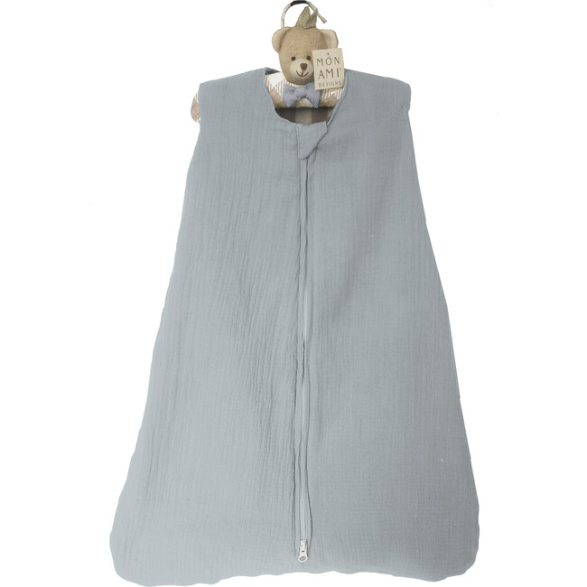Sleep Sack with Bear Padded Hanger, Slate Blue - Nightgowns - 1