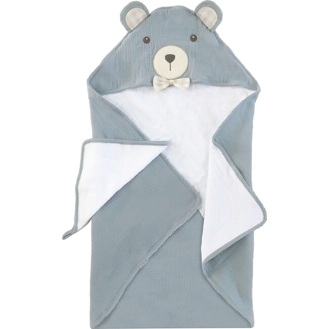 Petit Bear Towel Set, Blue - Towels - 1