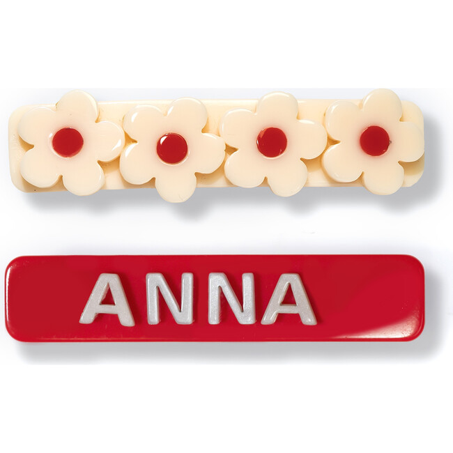 Personalized Name Red Alligator Clip - Hair Accessories - 1