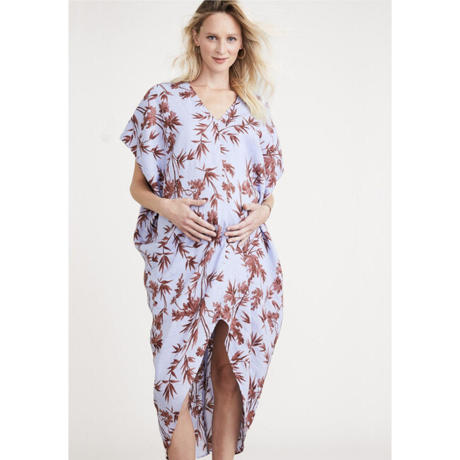 The Women's Linen Riviera Dress, Heron Print - Dresses - 5