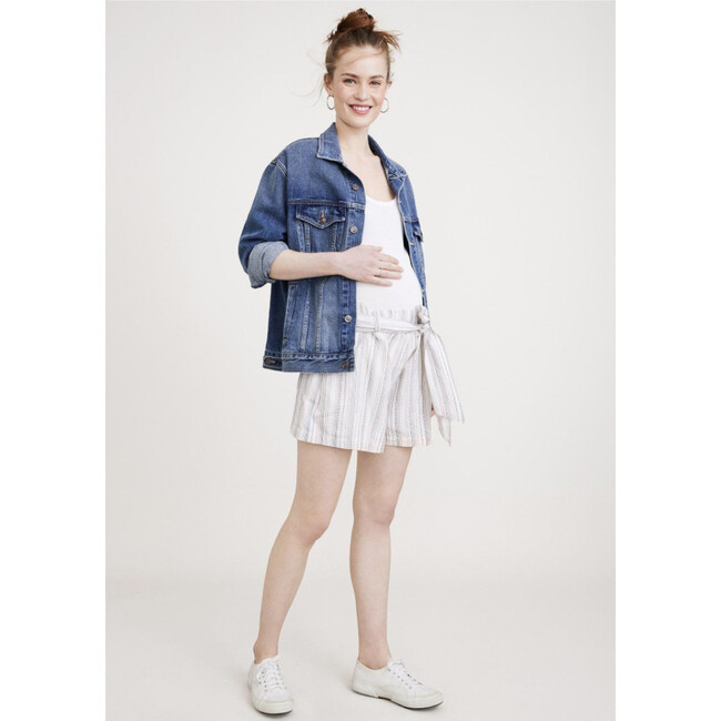 The Women's Damia Short, Ivory Stripe - Shorts - 5