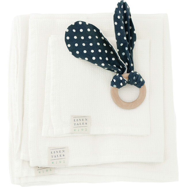 Linen Waffle Towel, White - Towels - 1