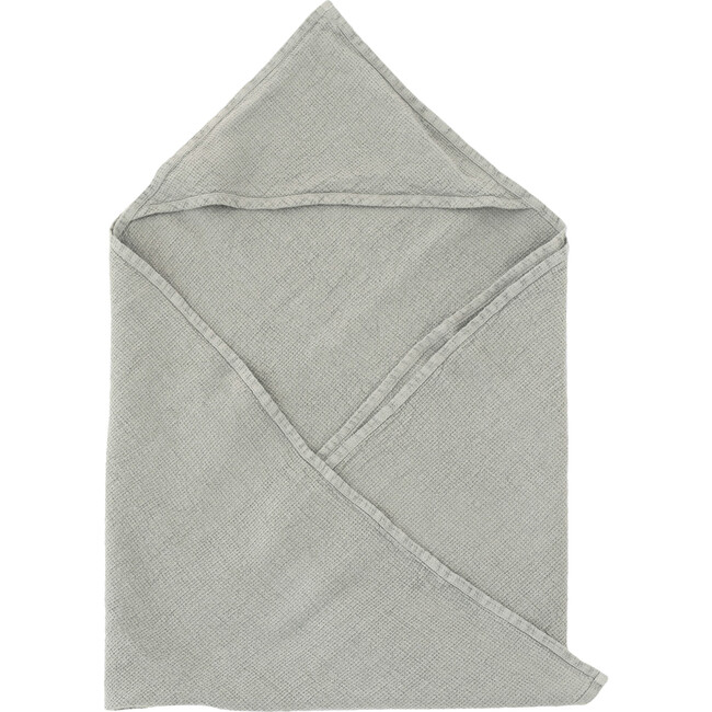 Linen Hooded Towel, Light Grey - Towels - 1