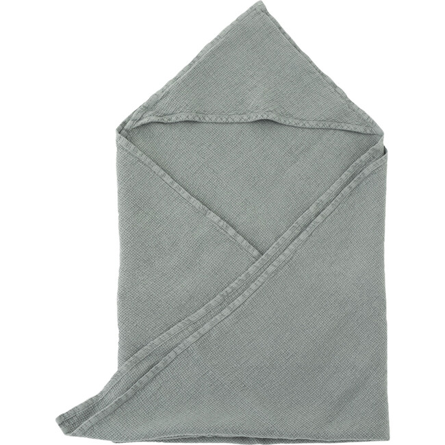 Linen Hooded Towel, Blue Fog - Towels - 1