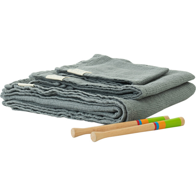 Linen Waffle Towel, Blue Fog - Towels - 2