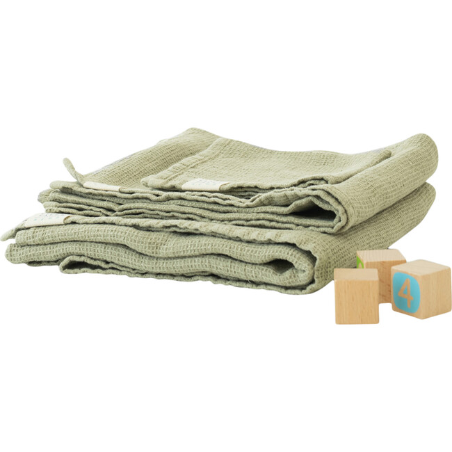 Linen Waffle Towel, Sage - Towels - 2