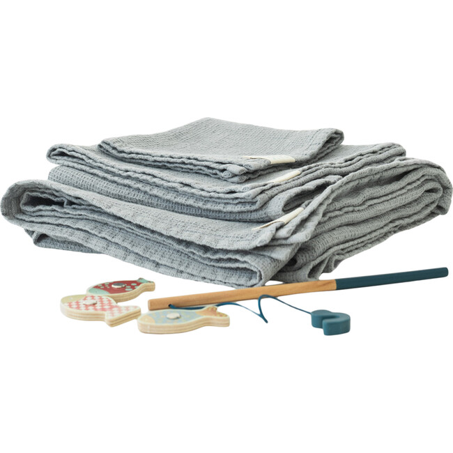Linen Hooded Towel, Light Grey - Towels - 2