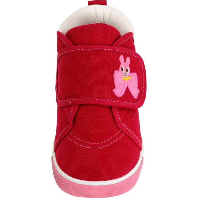 Smiley Bunny Second Shoes, Red - Sneakers - 4