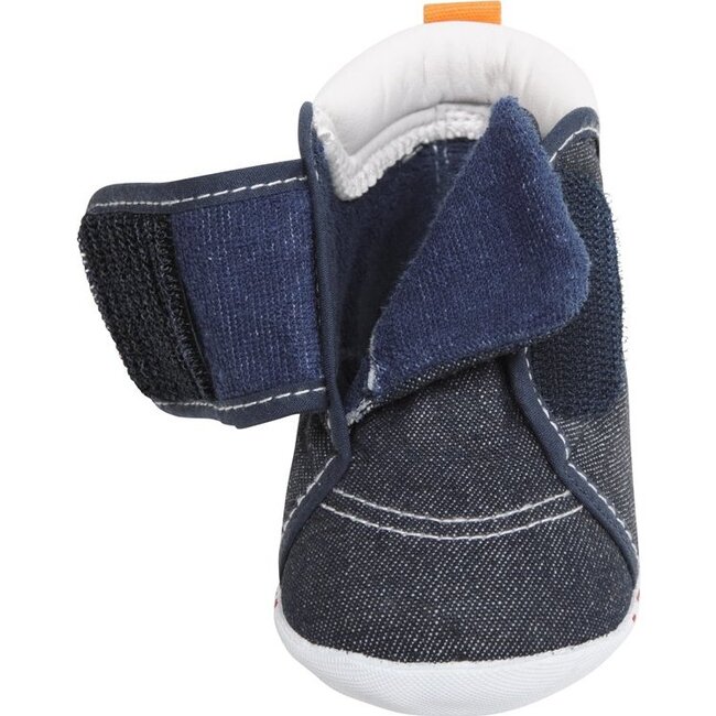 Smiley Bear First Walking Shoes, Navy - Sneakers - 4