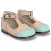 Dione T-Strap, Nude with Mint - T-Straps - 1 - thumbnail