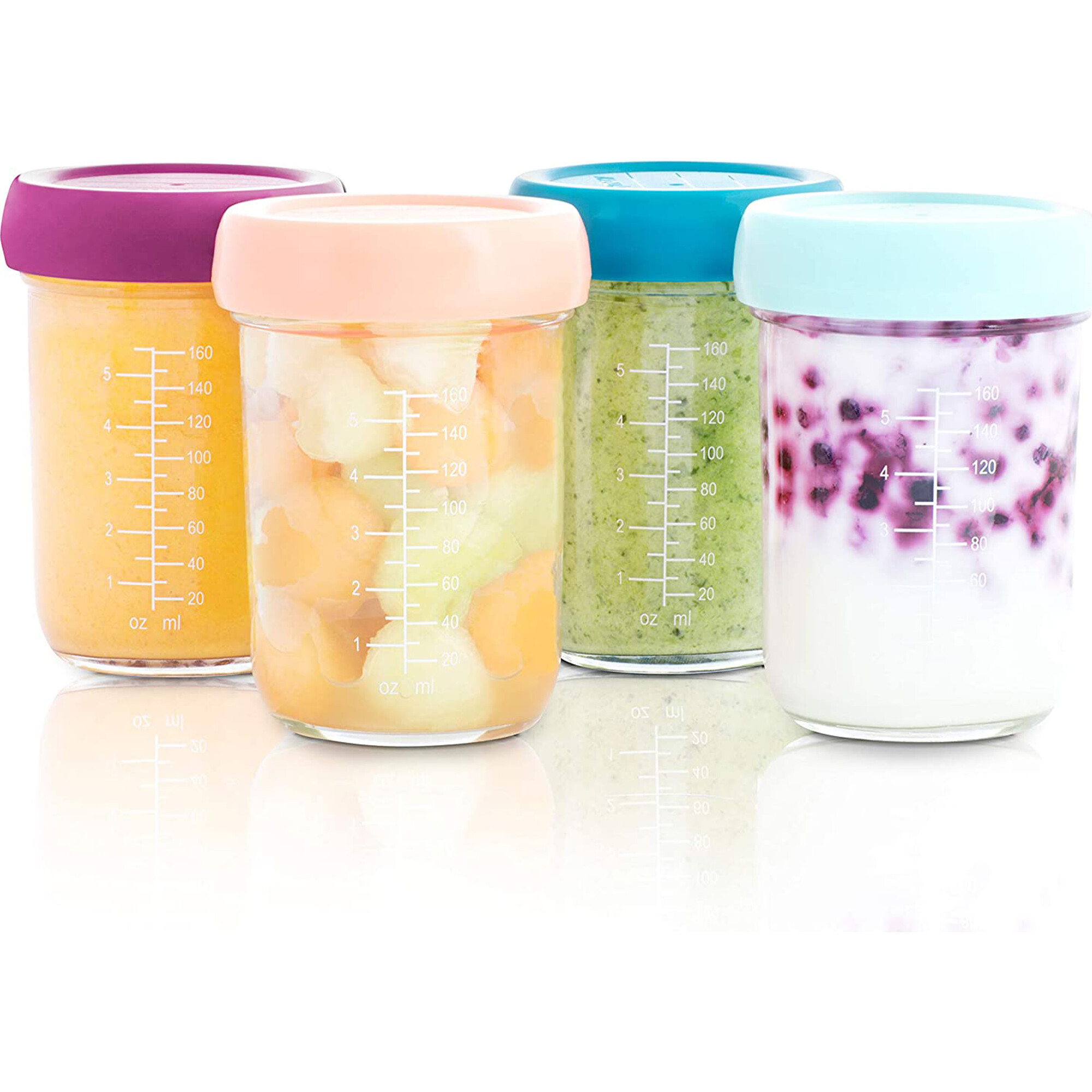 Leak Proof Glass Babybowls 4 x 8oz - Food Storage - 1
