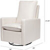 Cali Pillowback Swivel Glider, Cream Performance Eco-Weave - Nursery Chairs - 7