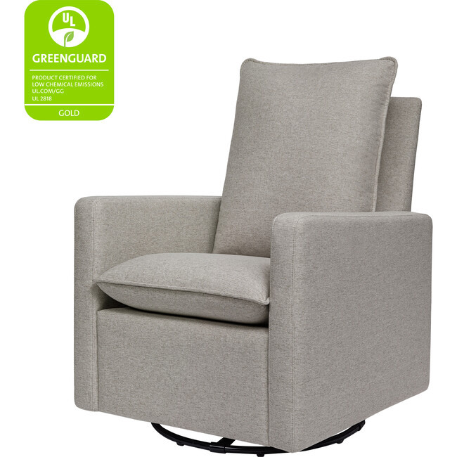 Cali Pillowback Swivel Glider, Grey Performance Eco-Weave - Nursery Chairs - 4