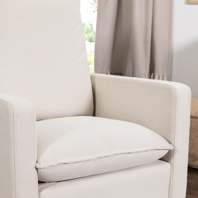 Cali Pillowback Swivel Glider, Cream Performance Eco-Weave - Nursery Chairs - 9