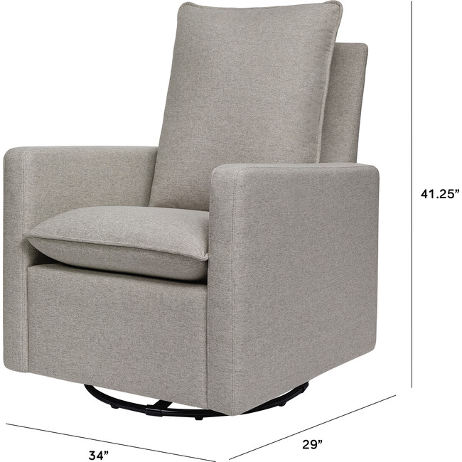 Cali Pillowback Swivel Glider, Grey Performance Eco-Weave - Nursery Chairs - 8