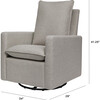 Cali Pillowback Swivel Glider, Grey Performance Eco-Weave - Nursery Chairs - 8 - thumbnail