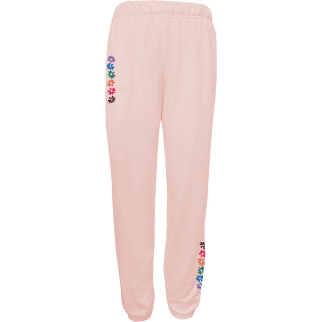 Women's Flower Power Sweatpants, Sunset Pink