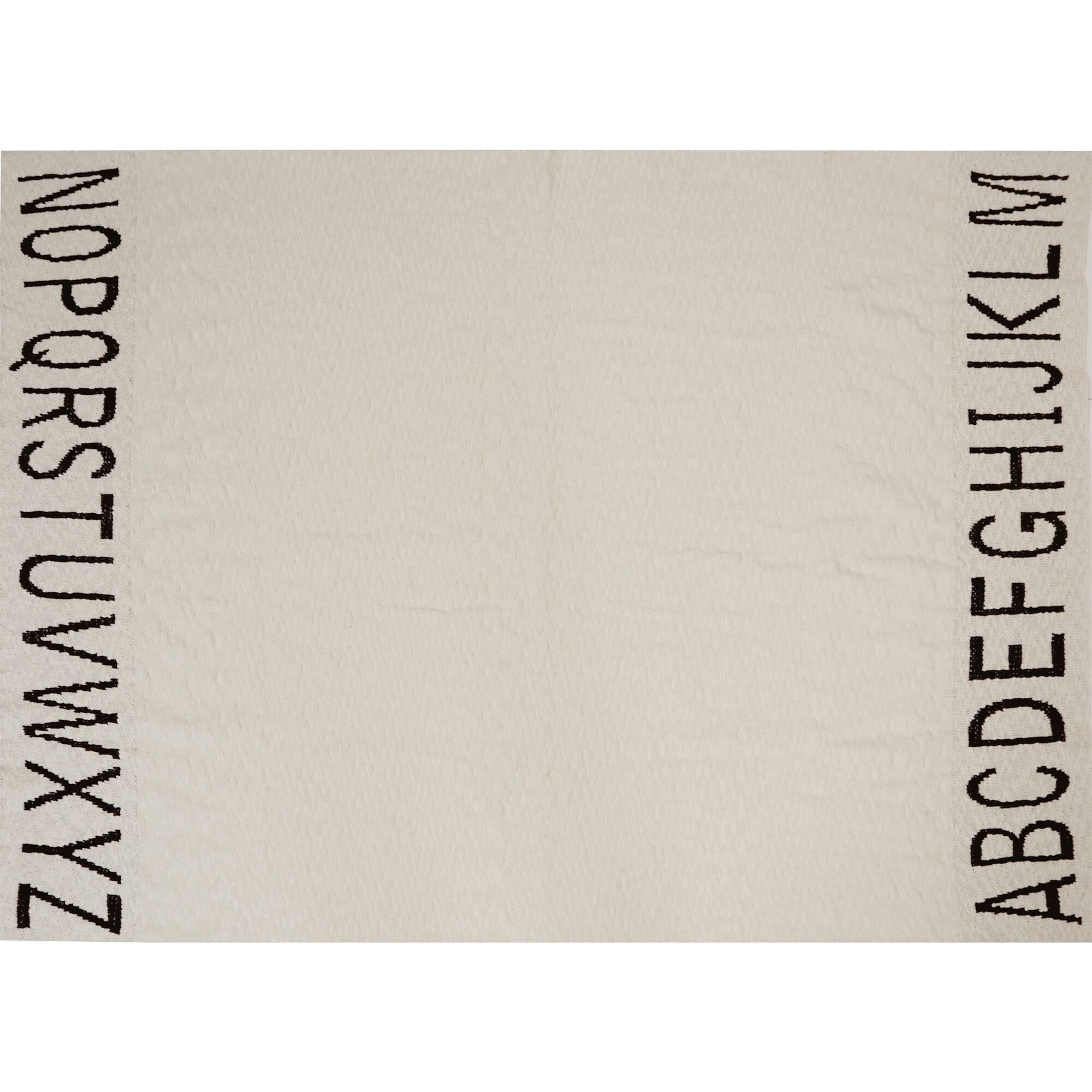 ABC Knitted Baby Blanket, Natural/Black - Blankets - 1