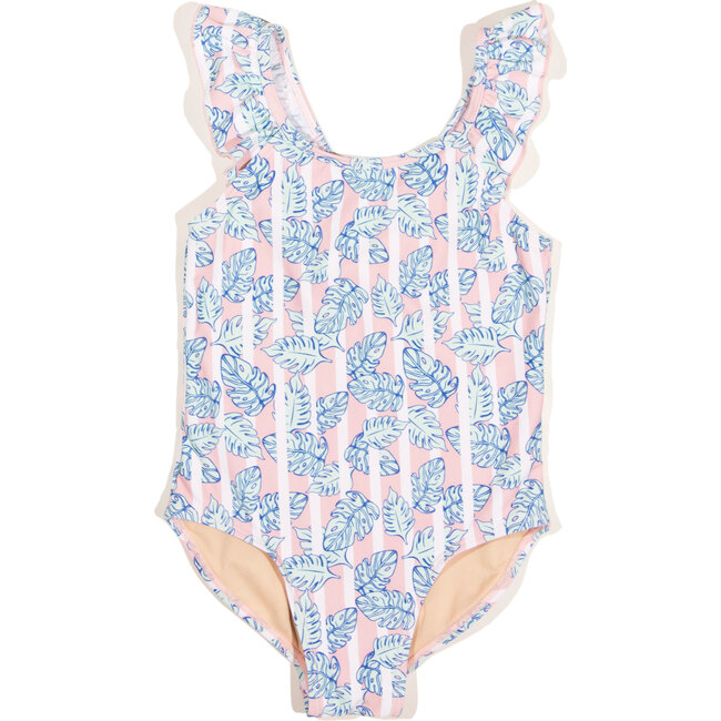 Emma One Piece, Pink Stripes with Blue