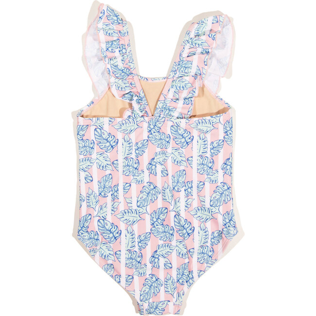 Emma One Piece, Pink Stripes with Blue