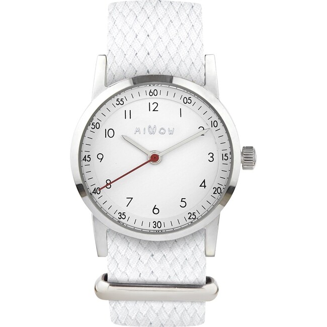 Millow Classic Watch, White and Silver