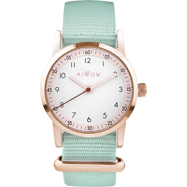 Millow Blossom Watch, Mint Green and Rose Gold