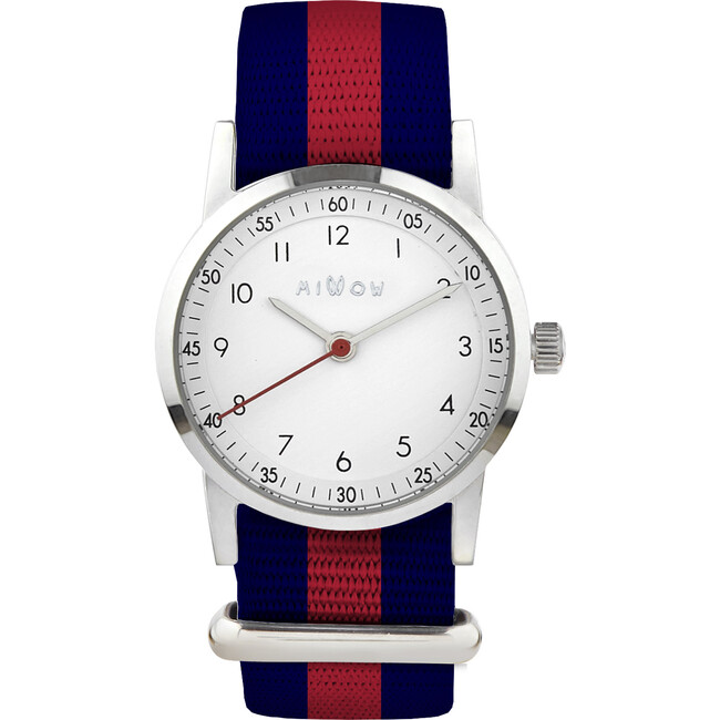 Millow Classic Watch, Red, Navy, and Silver
