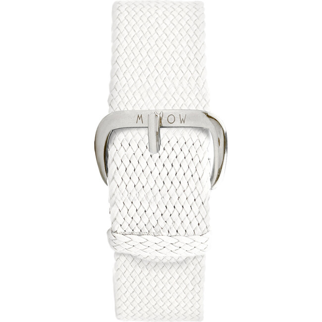 Braided Nylon Watch Band, White and Silver - Watches - 1