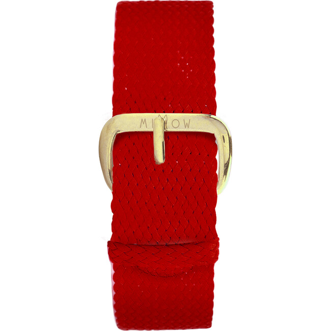 Braided Nylon Watch Band, Red and Gold