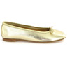 Metallic Leather Ballerina, Gold - Flats - 1 - thumbnail