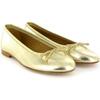 Metallic Leather Ballerina, Gold - Flats - 2
