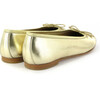 Metallic Leather Ballerina, Gold - Flats - 3