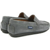 Plain Vamp Moccasin in Suede Leather, Light Grey - Flats - 4
