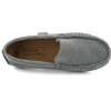 Plain Vamp Moccasin in Suede Leather, Light Grey - Flats - 2