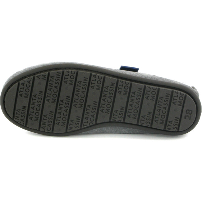 Plain Vamp Moccasin in Suede Leather, Light Grey - Flats - 3