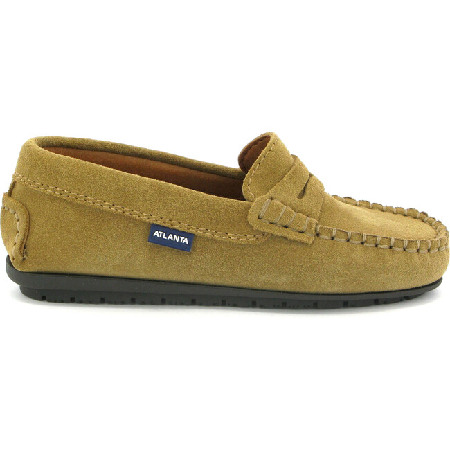 Penny Moccasin in Suede Leather, Beige - Atlanta Mocassin Shoes ...