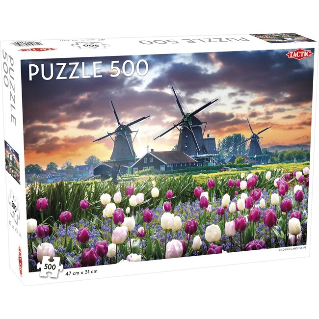 Old Mills and Tulips 500-Piece Puzzle
