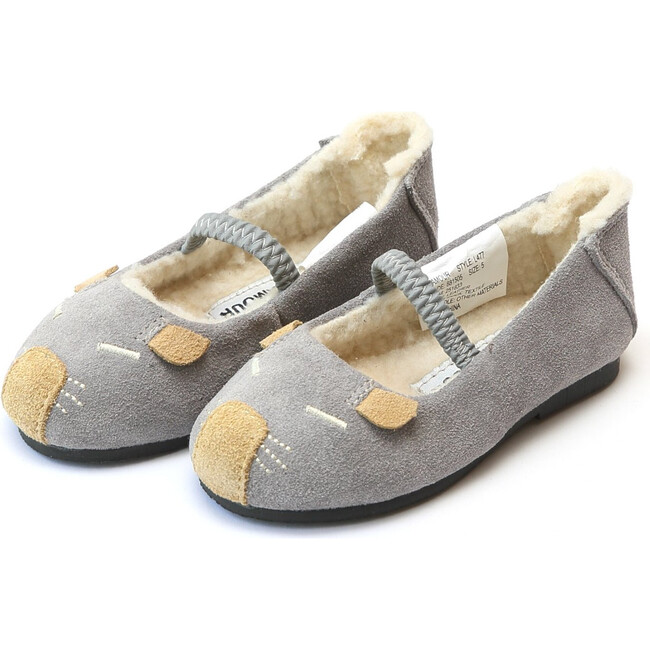 Mousie Leather Flat, Grey - Flats - 1
