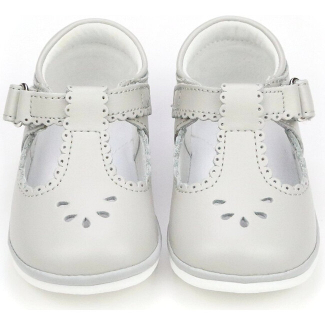 Baby Dottie Scalloped T-Strap Mary Jane, Grey - Mary Janes - 2