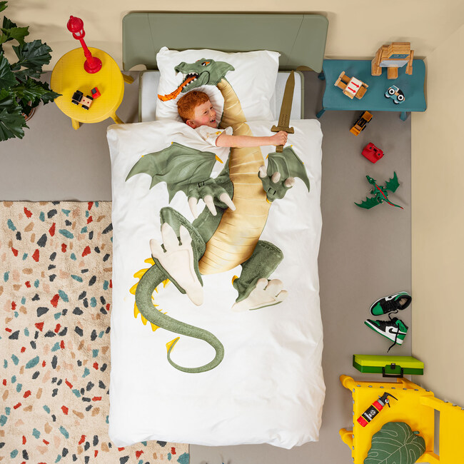 *Exclusive* Dragon Duvet Set, Green - Duvet Sets - 3