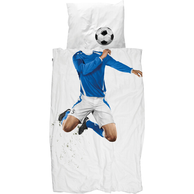 Soccer Player Duvet Set, Blue - Duvet Sets - 1